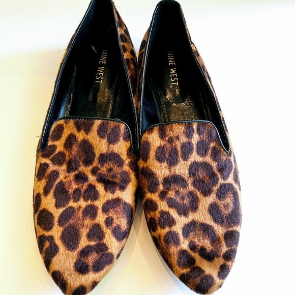 Nine West Women's Haydyn Slip On Pointed Toe Loafers Leopard Print Size 8 - Picture 1 of 4